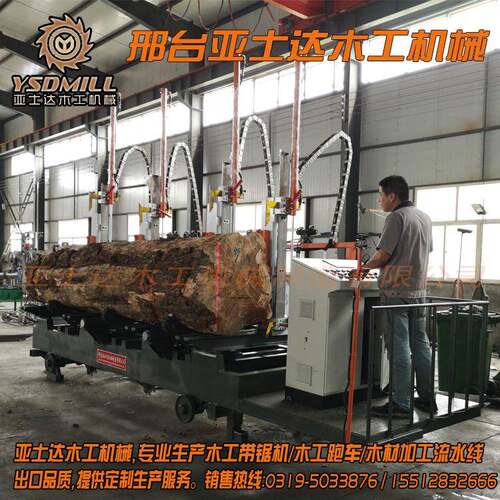 生产新式木工精轨跑车行车带锯辅机专业定制木工带锯机配跑车