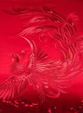 高端长绒棉婚庆四件套纯棉全棉刺绣龙凤红色结婚喜被婚嫁床上用品