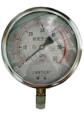 供应上海荣海耐震压力表YN-150液压气压表径向抗震压力表1.6mpa
