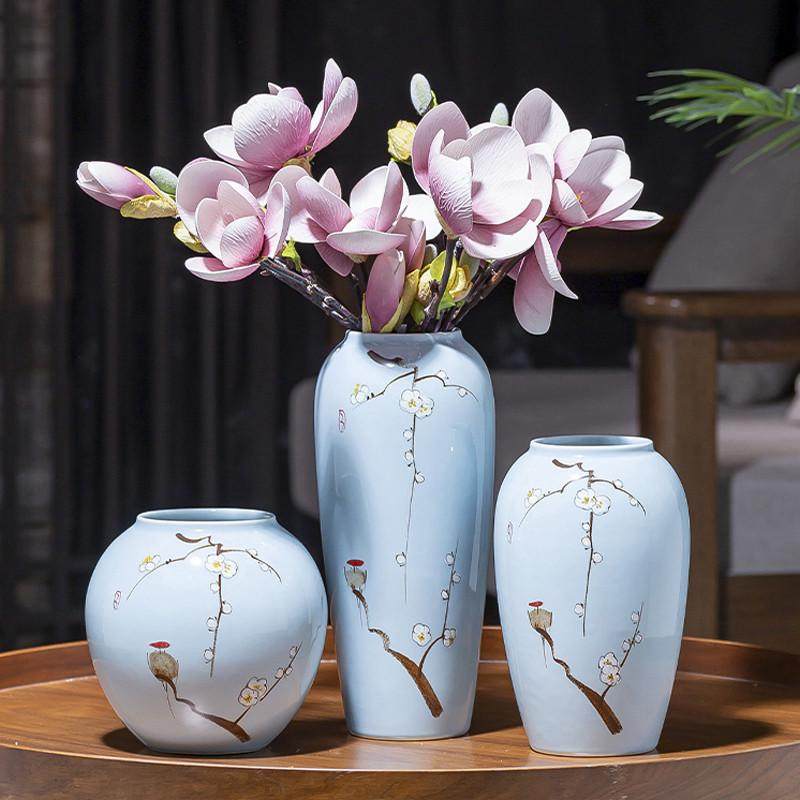 客厅干花插花装饰品现代新中式花瓶家居电视柜玄关摆件景德镇陶瓷,家居饰品,花瓶,淘宝优惠券,粉丝福利购,淘宝优惠卷