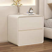 床头柜卧室奶油小型高级收纳简约现代窄免安装 实木三层轻奢高级感