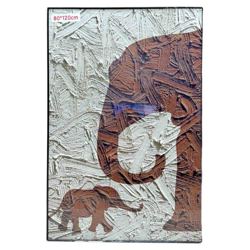晶瓷画子母象沙发落地画现代简约客厅背景墙挂画K006玄关80120