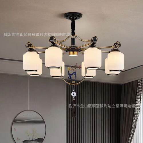 新中式吸顶灯长方 形客厅灯中国风餐厅灯简约现代led卧室灯具套餐
