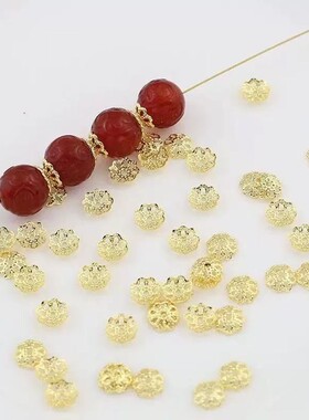 2026古法工艺金色花托手工饰品手串手链项链配件隔珠diy配饰配件