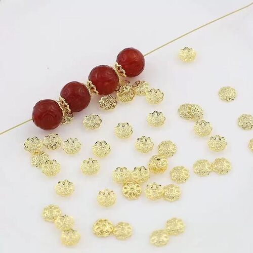 2026古法工艺金色花托手工饰品手串手链项链配件隔珠diy配饰配件