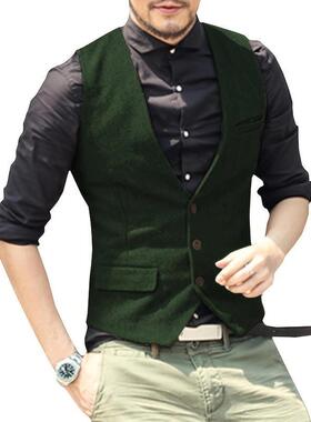 D 77447 Men's Single Button Vest 士马甲