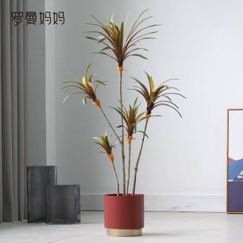 以法莲北欧ins客厅室内仿真植物龙血树假绿植大型落地盆栽摆件