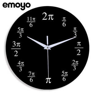 厂家直销家用数学圆周率π挂钟 艺术书房装饰亚克力静音钟表