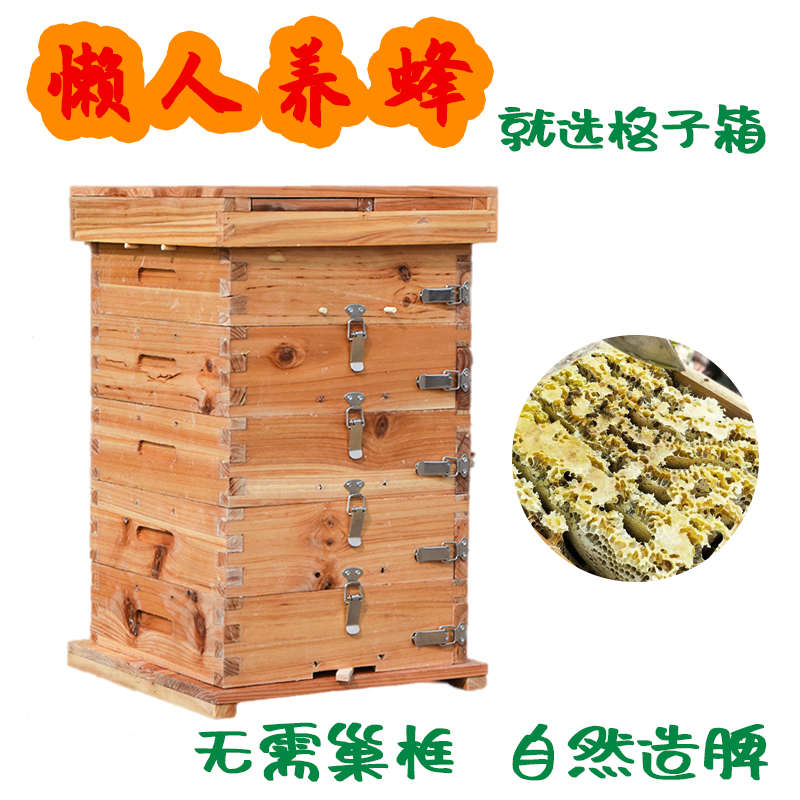 中蜂格子蜂箱煮蜡土养小峰箱杉木蜂桶五层养峰箱加厚全套养蜂工