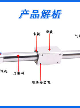 长拓型磁铁无杆气缸GBYR/GYB10/16/20/25/32/40X150X200X300X400T