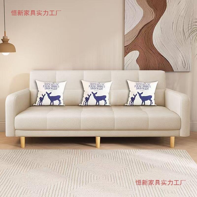 沙小户型客厅02家用202新5款简位约现代三人出租房两用折发叠沙发