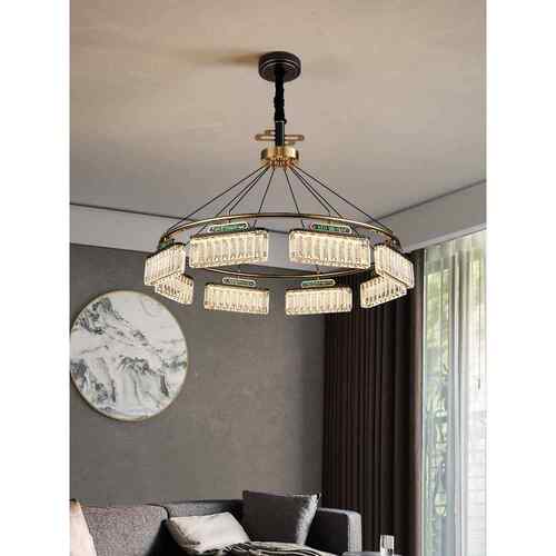【山峦】新中式全铜客厅吊灯高档设计师样板房大气中国风餐厅灯具