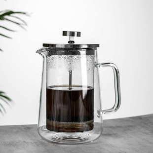 冲 压手咖啡壶玻璃过滤冲壶泡滤萃打茶器法壶家用家用压奶冷法式