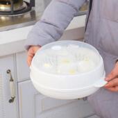 微波炉加热专用碗带盖塑料保鲜盒蒸蛋羹米饭器皿餐具圆形蒸器家用