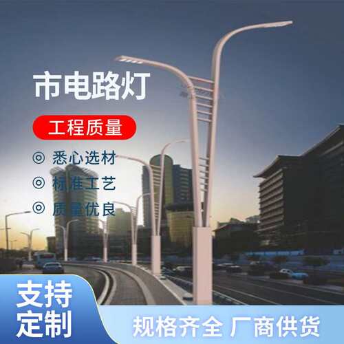 现代简约市政LED市电路灯单双臂道路照明灯6米7米8米道路照明