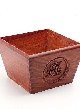 缅甸红木日运、金米桶、实木创意摆件、榫卯木开门、宝运