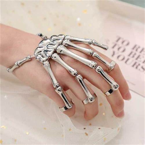 Halloween Skull Bracelet Punk Bracelet On Hand ?Skull Skele