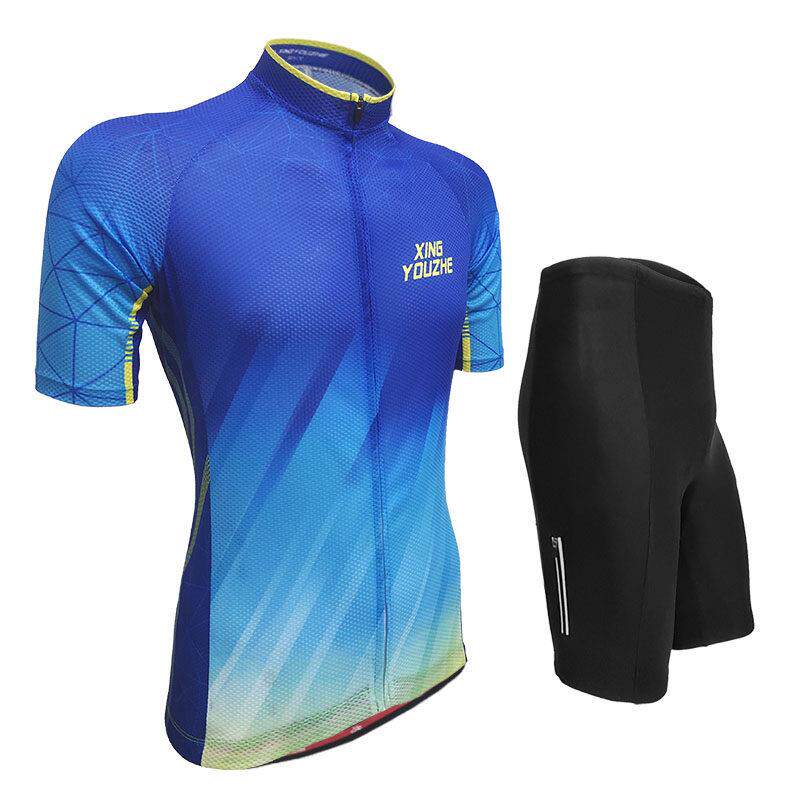 夏季透气骑行服短袖男女套装登山车服装自行车上衣公路车骑行短裤