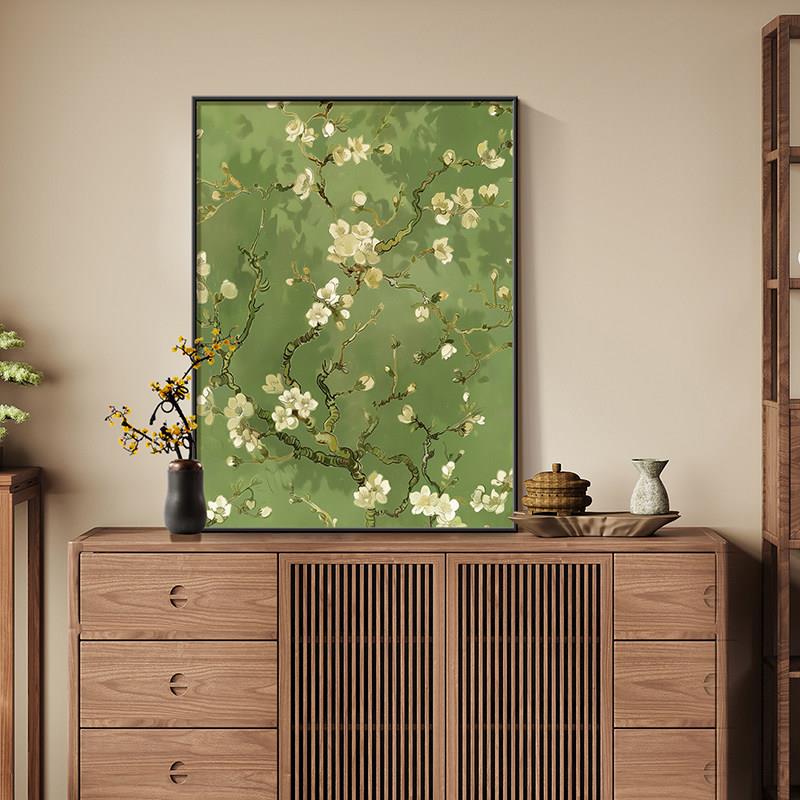 客厅梅花挂画玄关斗柜背景墙装饰画花卉餐厅壁画新中式卧室床头画