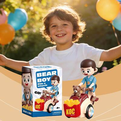 DOWMOO French Fries Boy Stunt Trike Toy with Rotating Light