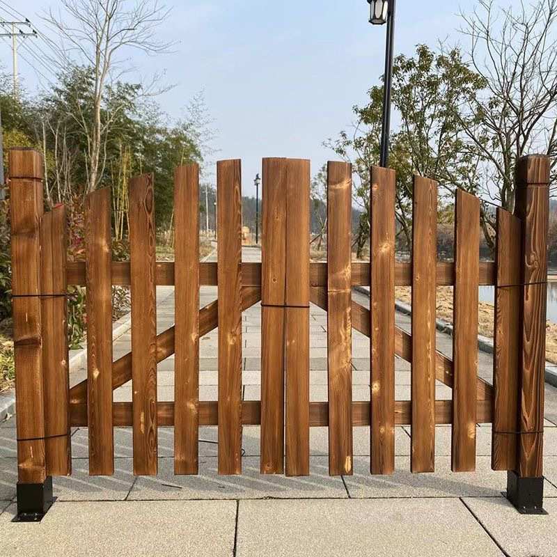 双开门栅栏门花园隔断户外木防腐实木单开公园围栏庭院篱笆围墙