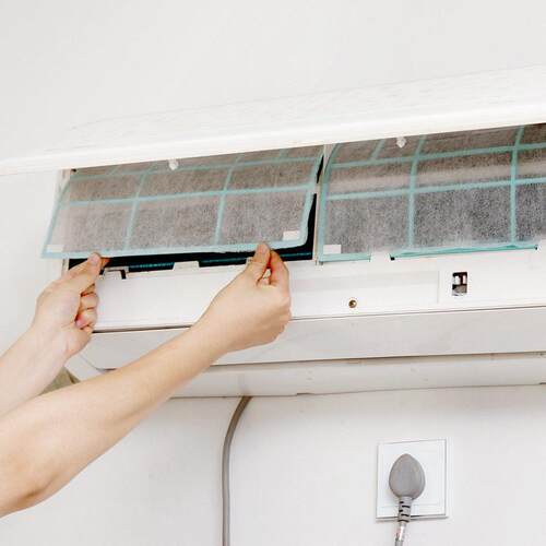 Trimmable household hanging air conditioner dust filter, ai