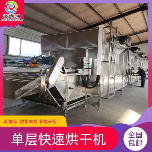 栀子果单层带式干燥机烘干速度快产量高大型连续式烘干除湿设备