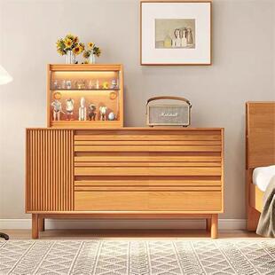 餐边柜 北欧樱桃木客厅实木六斗柜卧室抽屉柜收纳置物柜日式