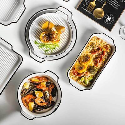 Baking tray ceramic cheese casserole oven western food dish