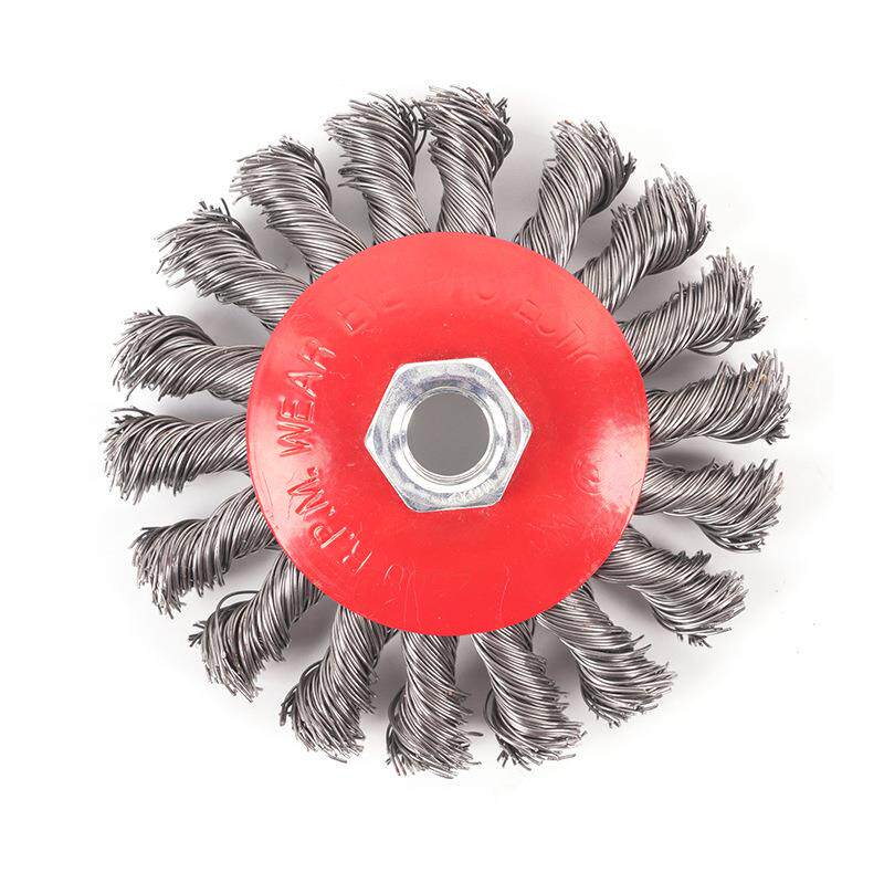 4寸扭丝盘型钢丝轮 钢丝轮扭丝钢丝轮除锈轮去油漆打磨轮