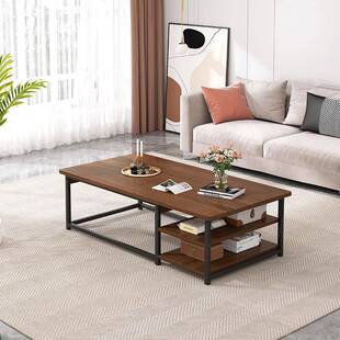 茶几简约小户型轻奢铁艺客厅边几家用岩板色可移动阳台长方小茶桌