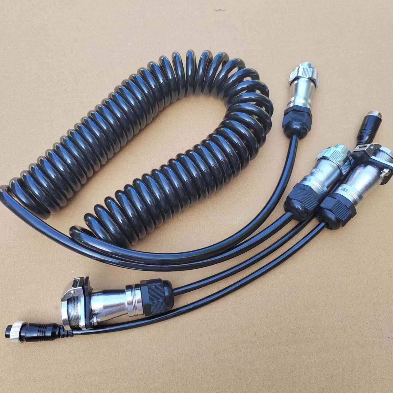 解放J6P JH6 原车四路监控倒车影像摄像头连接航空视频弹簧延长线