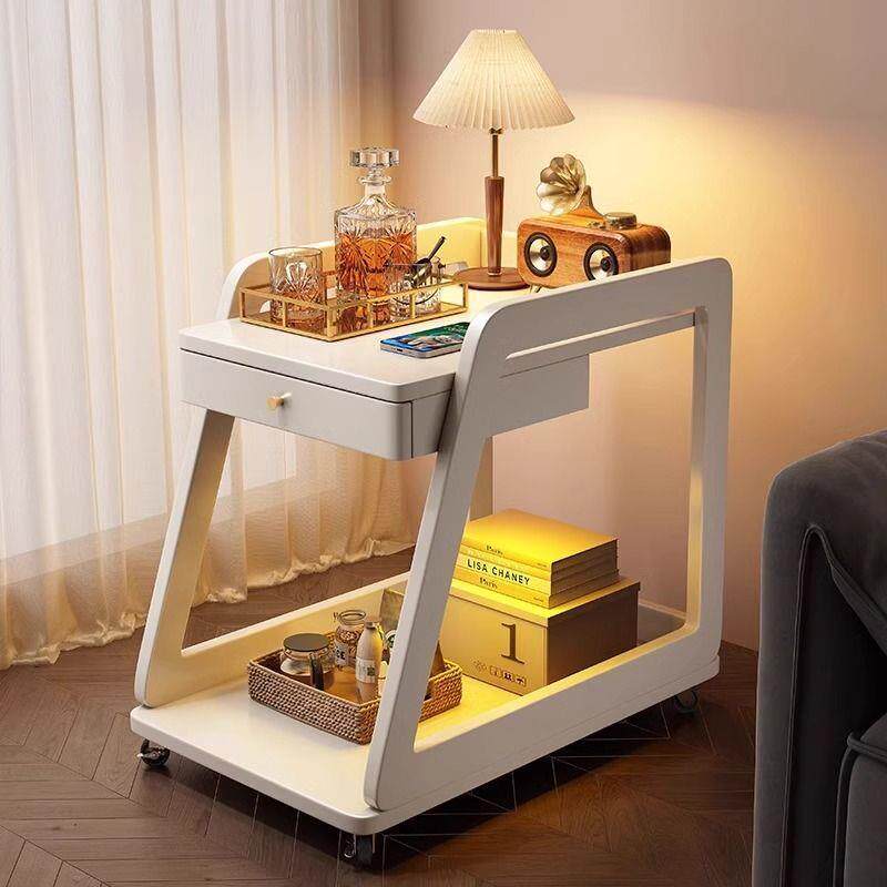 实木茶几沙发推车置物架边几带轮客厅小桌子工作台可移动床头边桌