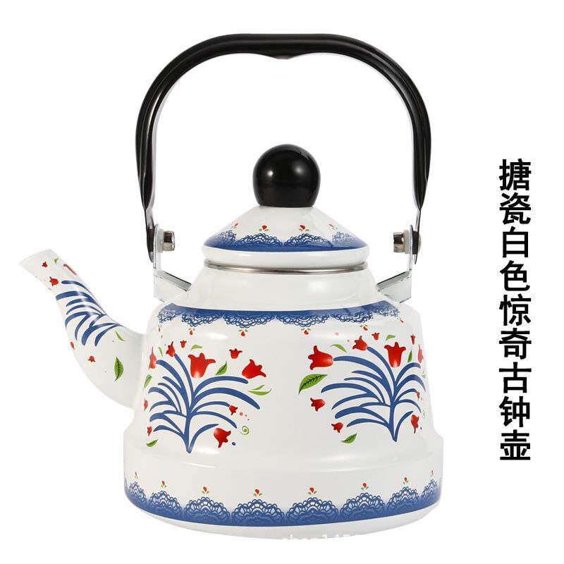 武义现货搪瓷烧水壶珐琅壶麦穗古钟壶搪瓷水壶不锈钢搪瓷