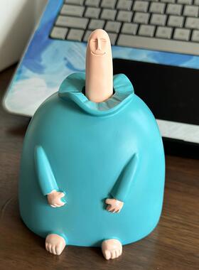 李子熟了蓝胖中指摆件女生送礼物男生朋友同事搞笑沙雕好玩的东西