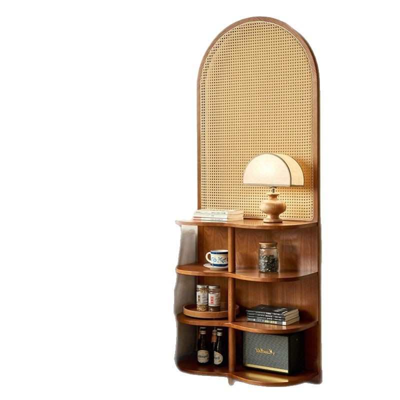 2025藤编隔断展示屏风入户玄关正对门墙转角柜复古法中式收纳置物