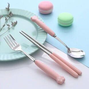 Fork Box Stainless Spoon with Storage Set Steel Chopsticks