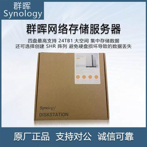 群晖（Synology） DS223j 两盘位NAS 磁盘阵列网络存储服务器