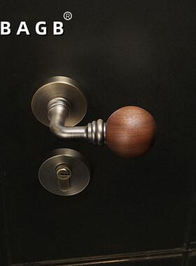 星辰童趣法式中古室风卧室门锁内分体间磁吸静音门胡把手房门实木