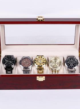 高档檀致远烤油漆610124位手表新品手盒表配韵饰收纳展示盒木盒2