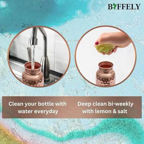 Stainless Steel Water Bottle，34oz Hammered Ayurvedic Vessel
