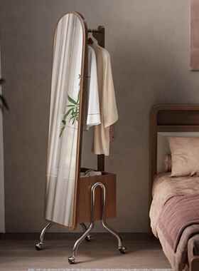 批可移动穿CYJ038生衣衣帽架镜一体子女卧室旋转挂衣架镜全身镜落