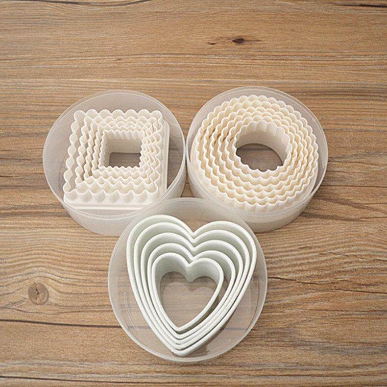 DIY烘焙工具蛋糕饼干切模 翻糖蛋糕模具套装塑料心 方 圆形切模