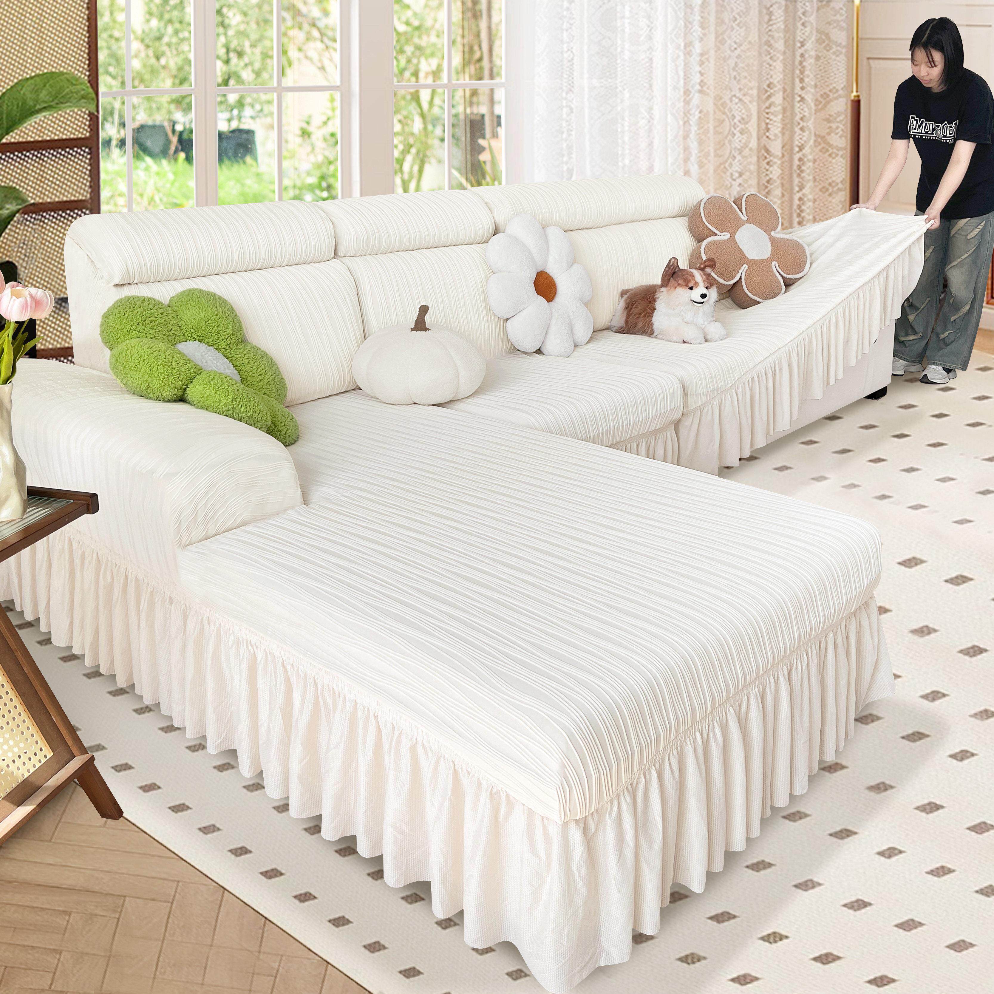 夏季冰丝沙发套三座一贵妃凉感弹力保护套全包万能型简约沙发套罩