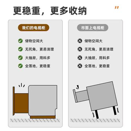 电视柜客厅家用现代简约小户型落地收纳储物一体茶几电视柜组合