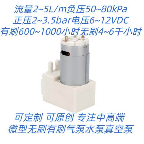 厂家直销 3V12A80R65 迷你真空泵 80kpa5升抽打两用3.5bar