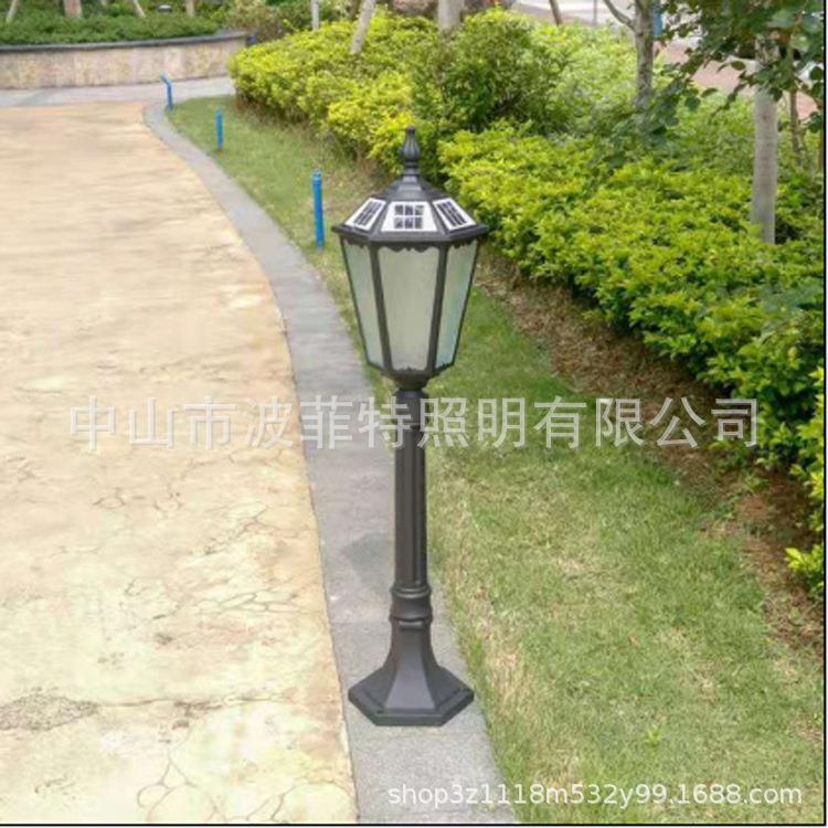 新款欧式太阳能庭院灯户外花园草坪灯铝制市电两用