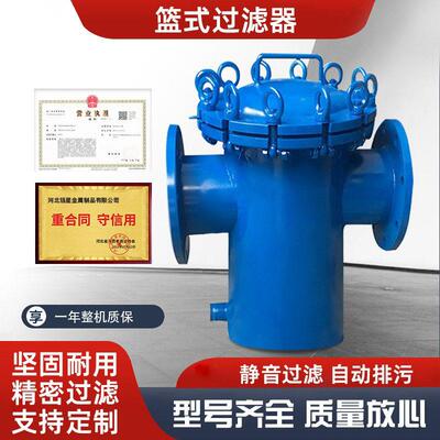不锈钢碳钢篮式过滤器快开直通式污水管道除污器泳池用毛发收集器
