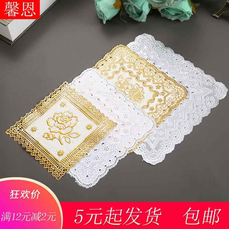 创意 烫金pvc茶杯垫防水会所家用塑料西餐桌垫隔热垫烟缸防滑金垫