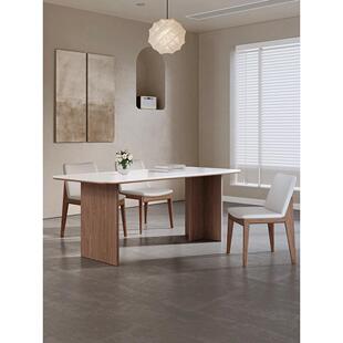 中古风实木餐桌椅子2026新款白蜡木美式法式日式复古客厅岩板家具